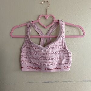 Champion Women's Light Pink Logo Sports Bra